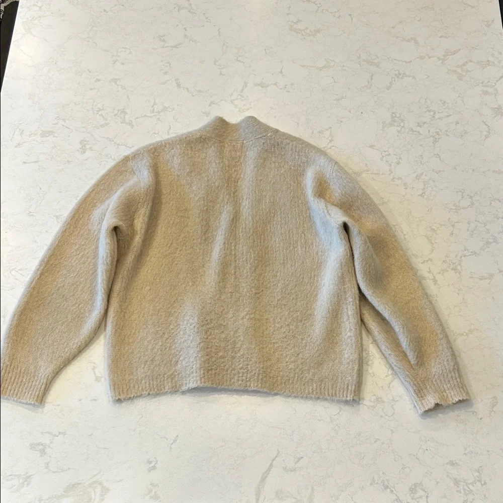 VTG Penney’s Towncraft Women’s Cream Cardigan Wool Mohair Cobain Sweater XL